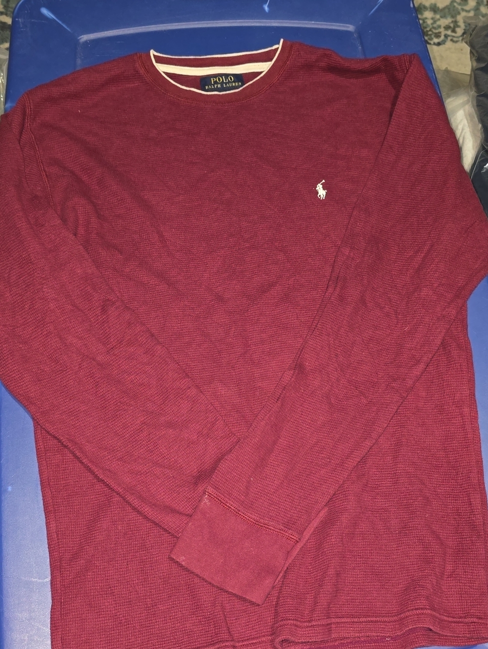 Polo by Ralph Lauren Long-Sleeve Waffle Knit Shirt - Wine